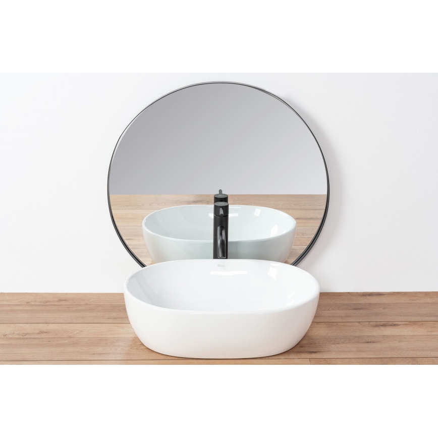 REA-U0416 - Håndvask til bordplade AMELIA 34,5x48 cm keramisk/blank hvid
