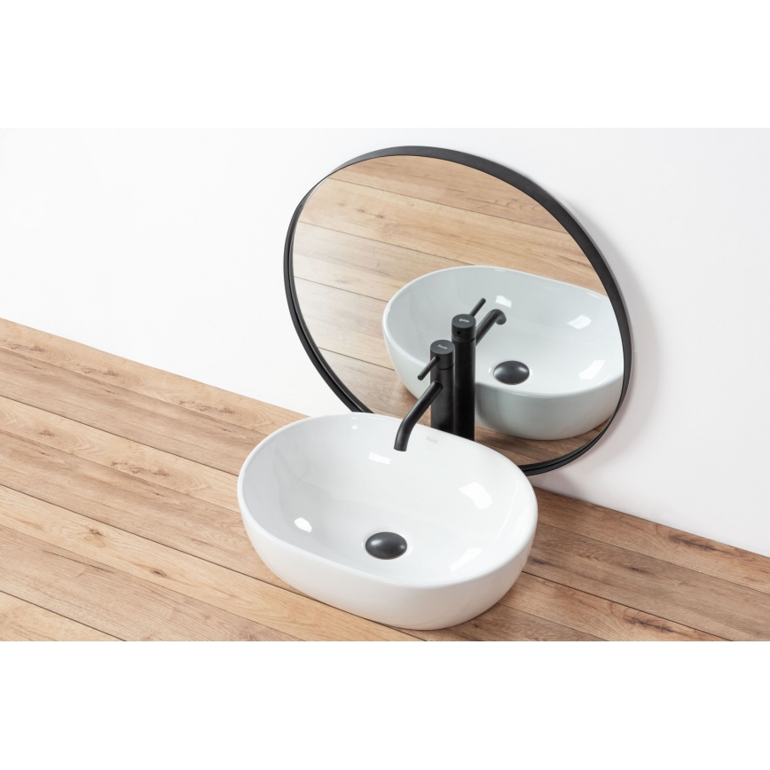 REA-U0416 - Håndvask til bordplade AMELIA 34,5x48 cm keramisk/blank hvid