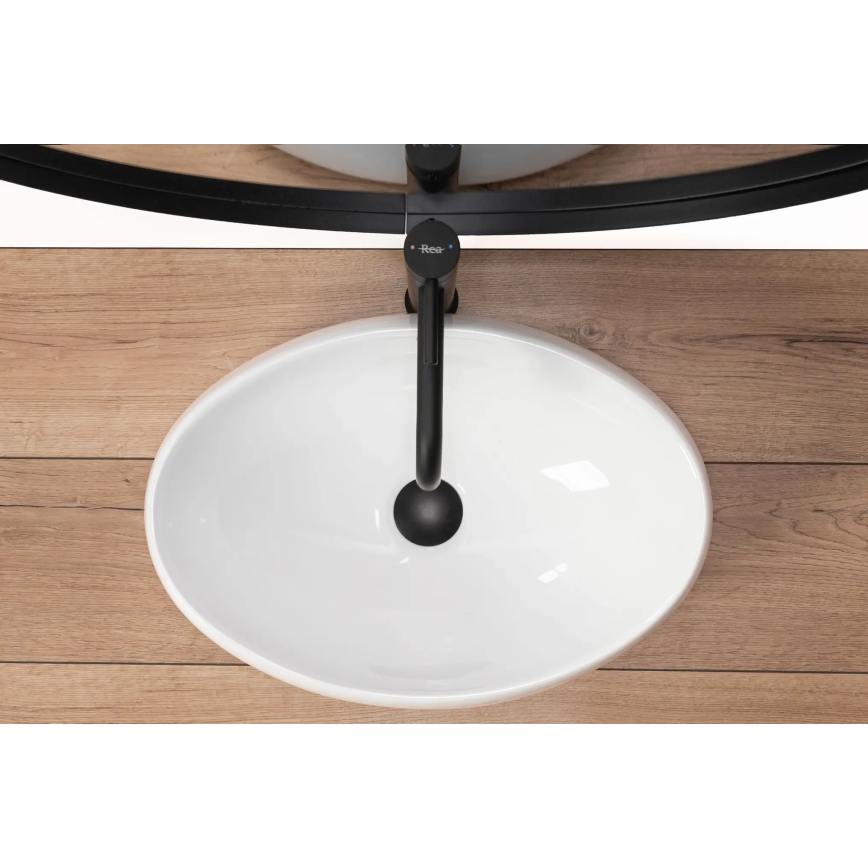 REA-U0462 - Håndvask til bordplade LINDA 34x48,5 cm keramisk/højglans hvid