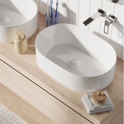 REA-U0600 - Håndvask til bordplade ALMA 36x57 cm keramik/blank hvid