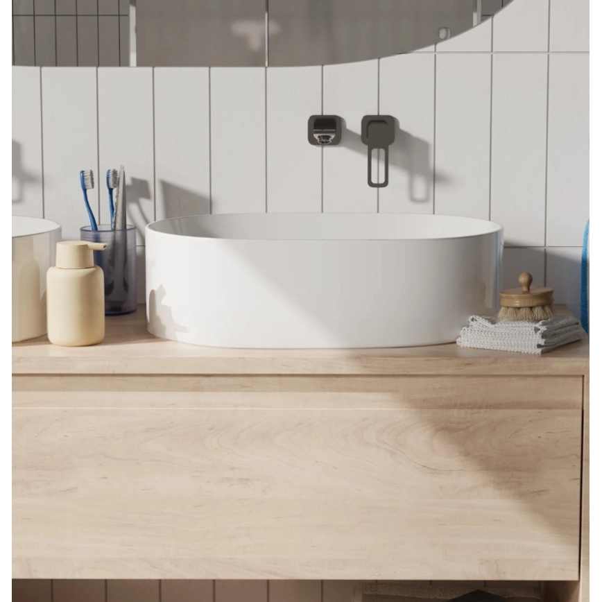 REA-U0600 - Håndvask til bordplade ALMA 36x57 cm keramik/blank hvid
