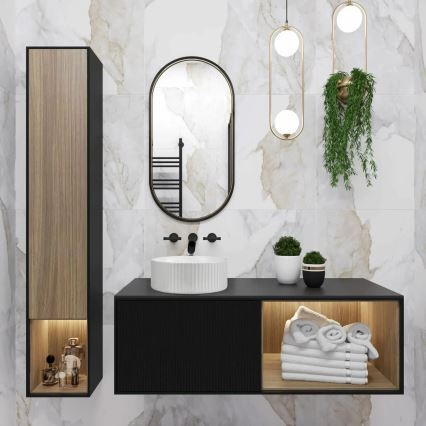 REA-U0601 - Vask til bordplade DELIA 36 cm højglans hvid/stenimitation