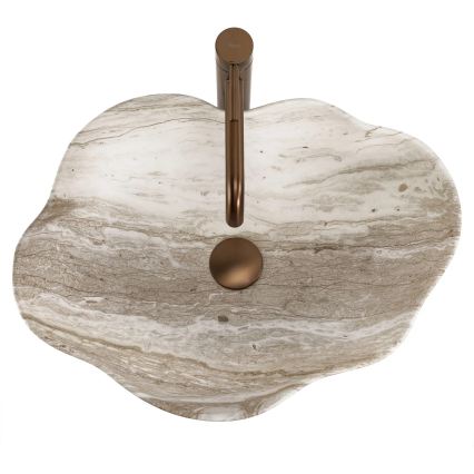 REA-U0618 - Vask til bordplade PEARL 38 x 50,5 cm keramik/beige/stenimitation