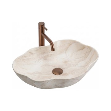 REA-U0619 - Håndvask til bordplade PEARL 38x50,5 cm keramik/beige