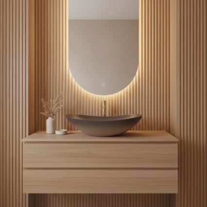 REA-U0626 - Håndvask til bordplade ROYAL 36x62 cm keramisk/brun
