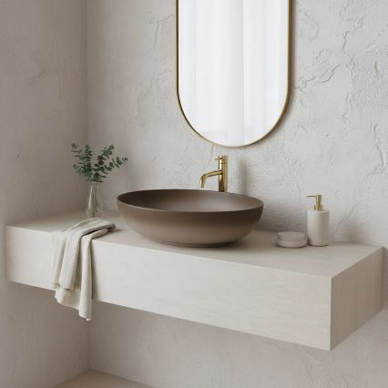 REA-U0627 - Håndvask til bordplade CAROLA 39x51,5 cm keramik/brun