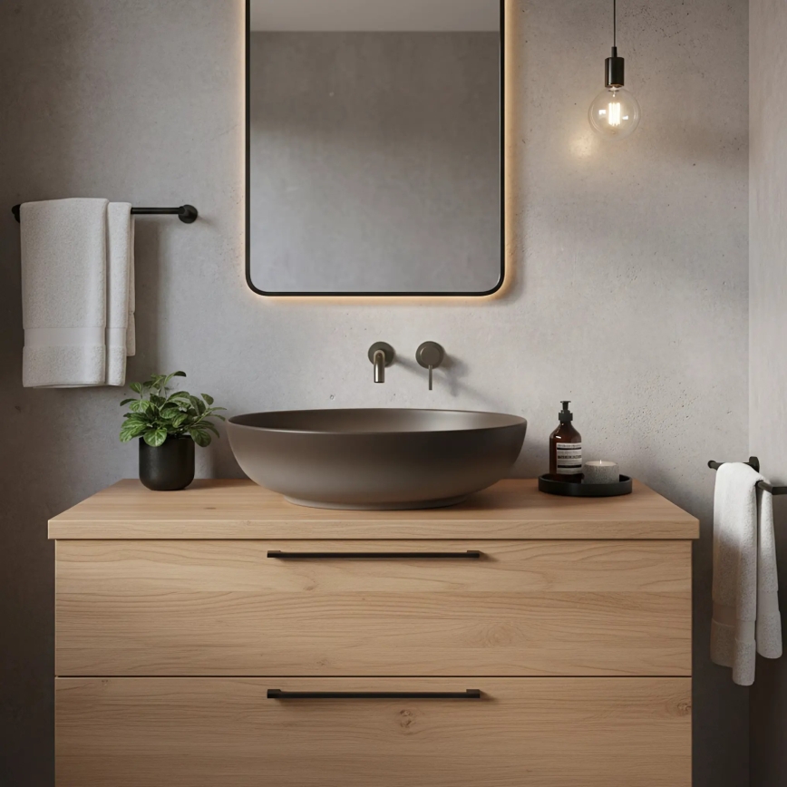 REA-U0627 - Håndvask til bordplade CAROLA 39x51,5 cm keramik/brun