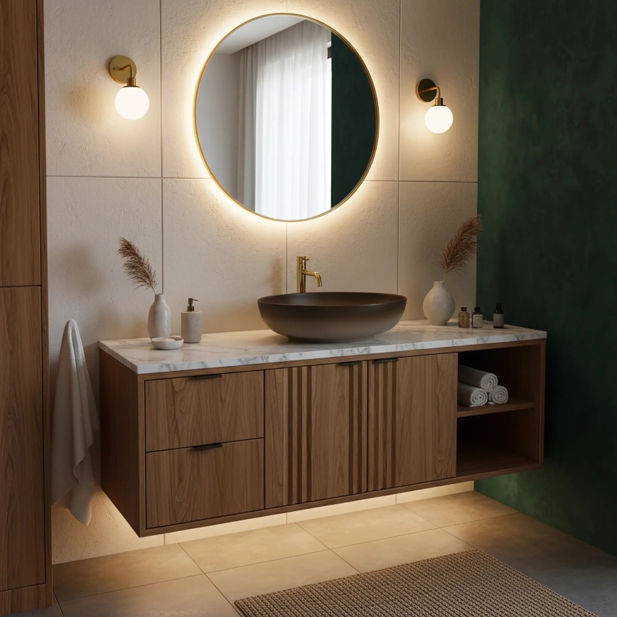 REA-U0627 - Håndvask til bordplade CAROLA 39x51,5 cm keramik/brun