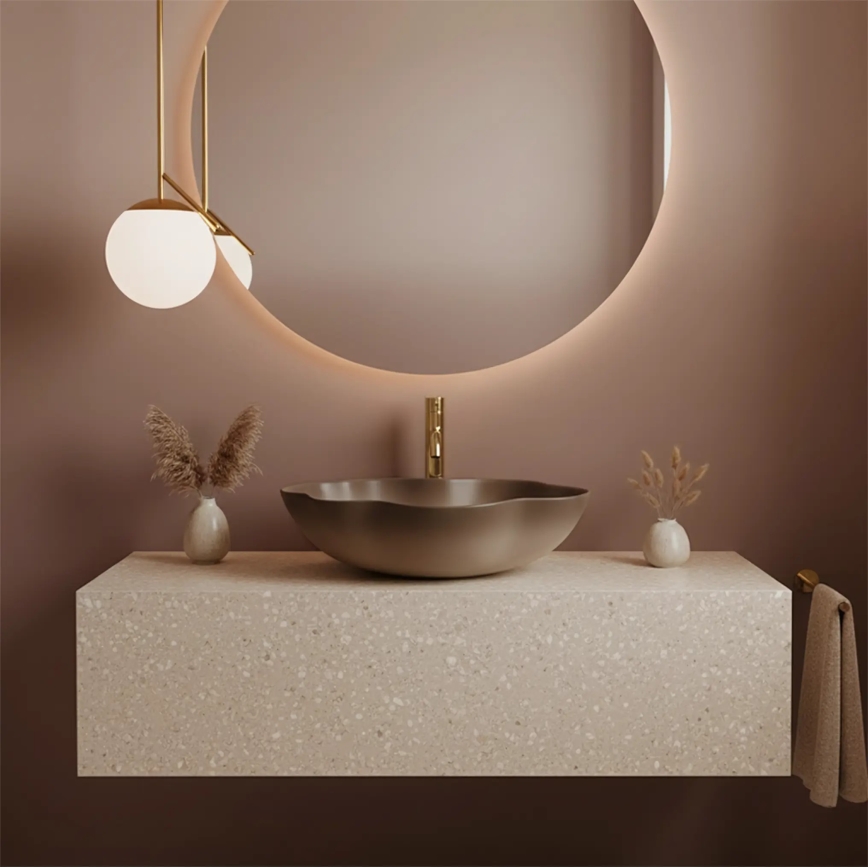 REA-U0629 - PEARL bordpladevask 38x50,5 cm keramik/brun