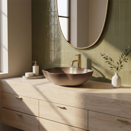 REA-U0629 - PEARL bordpladevask 38x50,5 cm keramik/brun