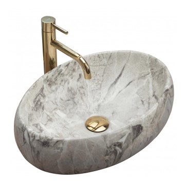 REA-U1020 - Håndvask til bordplade LINDA 34 x 48,5 cm keramik/stenimitation
