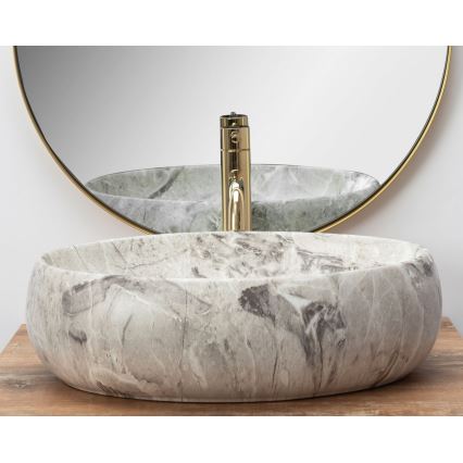 REA-U1020 - Håndvask til bordplade LINDA 34 x 48,5 cm keramik/stenimitation