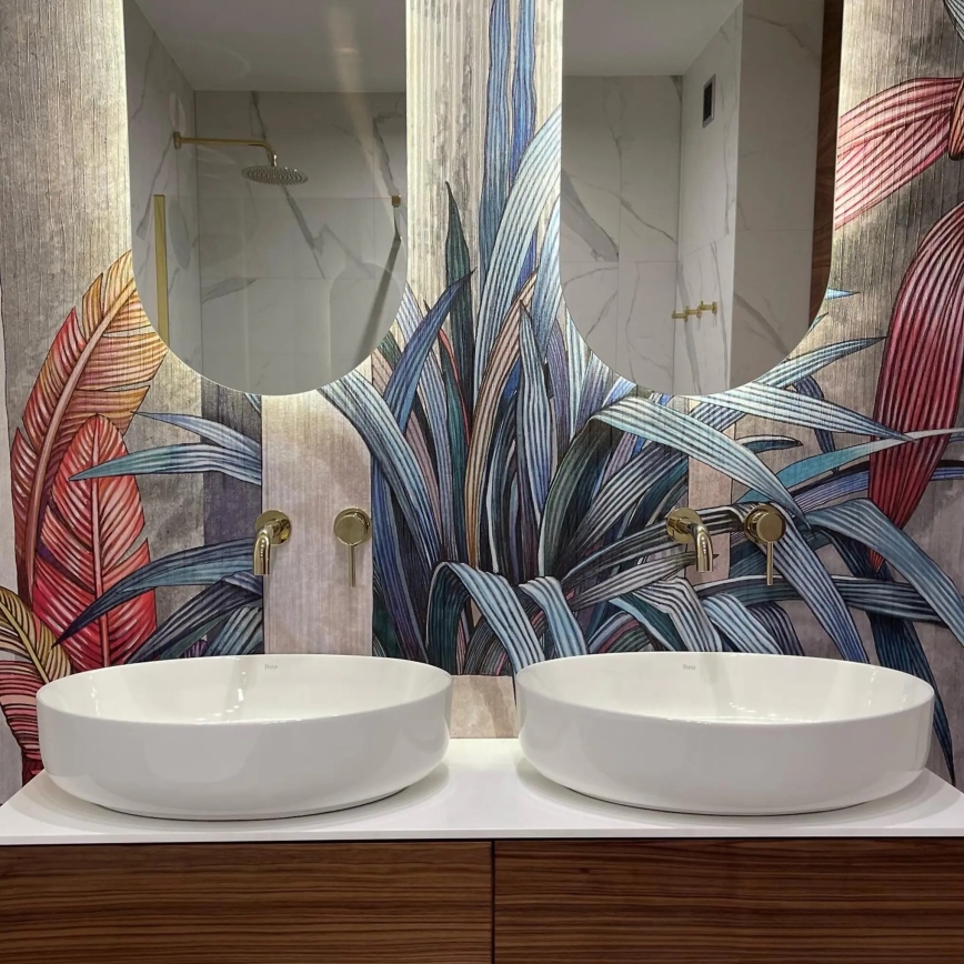 REA-U1223 - Håndvask til bordplade QUEEN 41,5x55 cm keramik/blank hvid