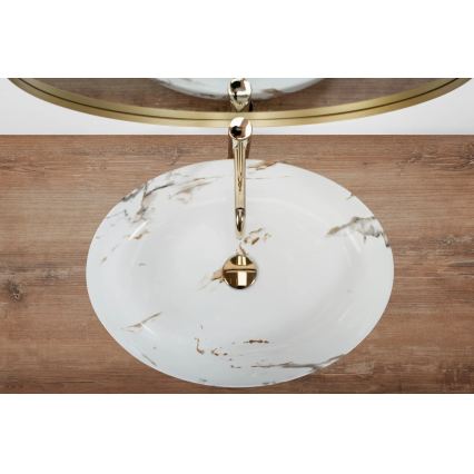 REA-U1232 - Håndvask til bordplade QUEEN 41,5x55 cm keramisk/stenimitat