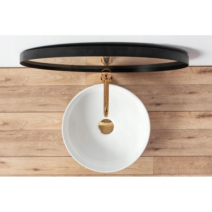 REA-U18918 - Vask til bordplade SAMI, Ø 36 cm, keramik, blank hvid