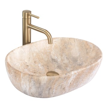 REA-U3000 - Bordmonteret håndvask AMELIA 34,5x48 cm keramik/beige/stenimitation