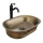 REA-U3305 - Bordmonteret vask WILMA RUSTIC 38x55 cm, keramik/kobber