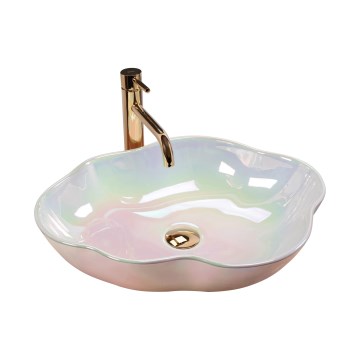 REA-U3309 - Håndvask til bordplade PEARL 38 x 50,5 cm keramik/flerfarvet