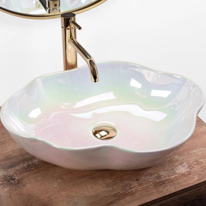 REA-U3309 - Håndvask til bordplade PEARL 38 x 50,5 cm keramik/flerfarvet