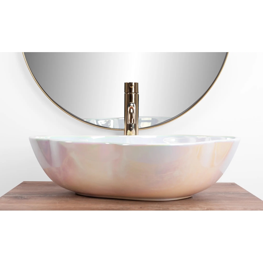 REA-U3309 - Håndvask til bordplade PEARL 38 x 50,5 cm keramik/flerfarvet