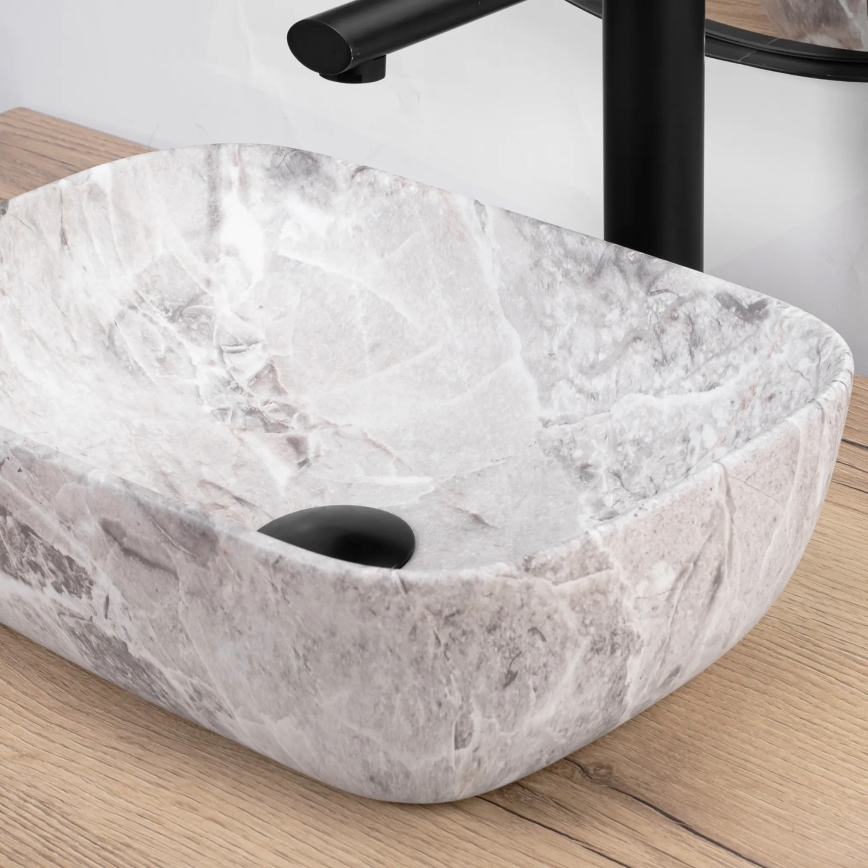 REA-U3321 - Vask til bordplade BELINDA MINI 25x36 cm keramik/grå/stenlook