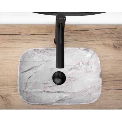 REA-U3321 - Vask til bordplade BELINDA MINI 25x36 cm keramik/grå/stenlook