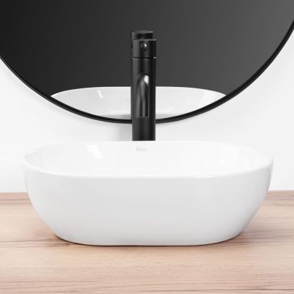 REA-U3322 - Håndvask til bordplade AMELIA MINI 26x38 cm keramik/højglans hvid