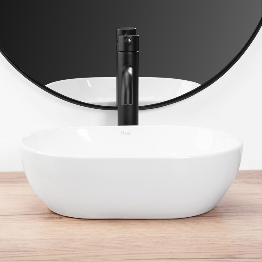REA-U3322 - Håndvask til bordplade AMELIA MINI 26x38 cm keramik/højglans hvid