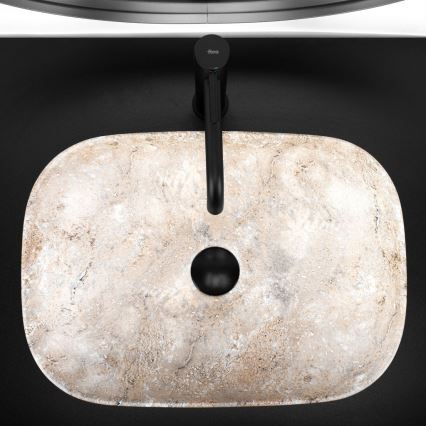 REA-U3323 - Håndvask til bordplade BELINDA 33,5x46,5 cm i keramik med steneffekt