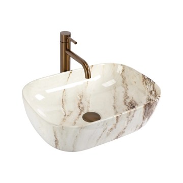 REA-U3601 - Vask til bordplade BELINDA 33x46,5 cm keramik/beige/stenlook