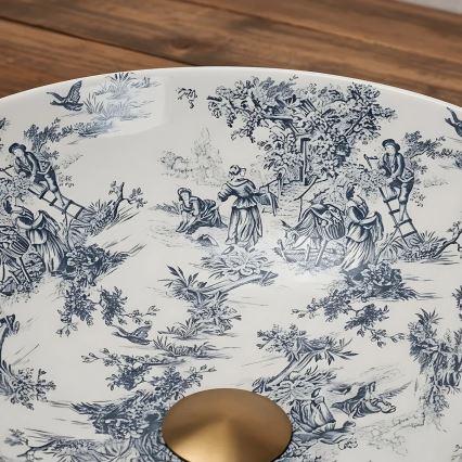 REA-U3608 - Håndvask til bordplade JULIANA 40 cm keramisk/hvid/blå