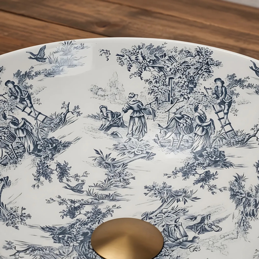 REA-U3608 - Håndvask til bordplade JULIANA 40 cm keramisk/hvid/blå