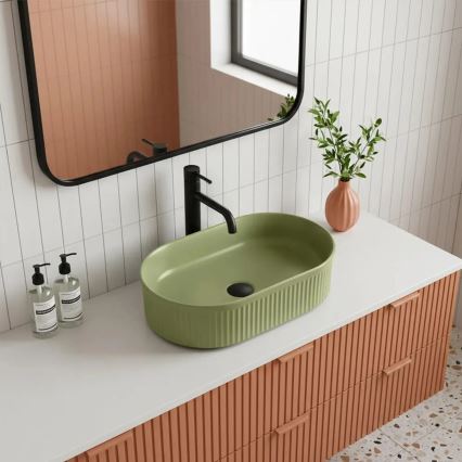 REA-U3612 - Håndvask til bordplade VANDA 31x49 cm keramik/grøn