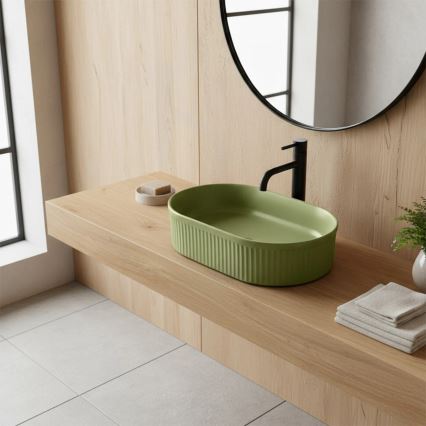 REA-U3612 - Håndvask til bordplade VANDA 31x49 cm keramik/grøn