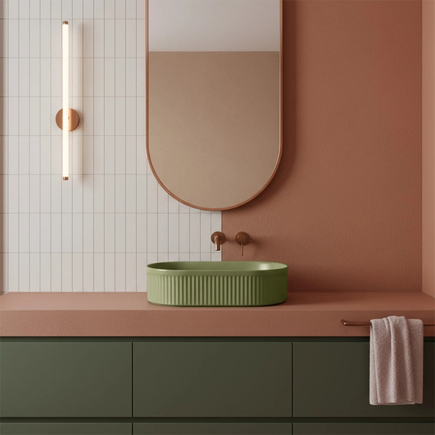 REA-U3612 - Håndvask til bordplade VANDA 31x49 cm keramik/grøn