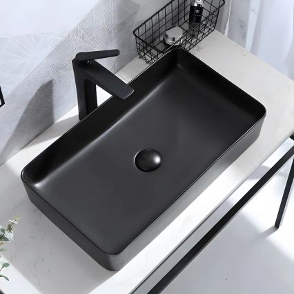 REA-U3690 - Håndvask til bordplade DENIS 35x61 cm keramik/mat sort