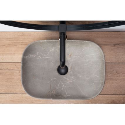 REA-U3802 - Pålægsvask LIVIA 33,5x46,5 cm keramik/grå/marmordekor