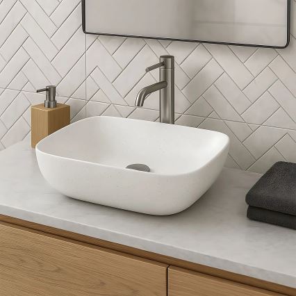 REA-U4001 - Håndvask til bordplade BELINDA 33,5x46,5 cm keramik/mat hvid