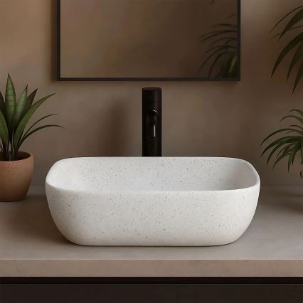 REA-U4001 - Håndvask til bordplade BELINDA 33,5x46,5 cm keramik/mat hvid