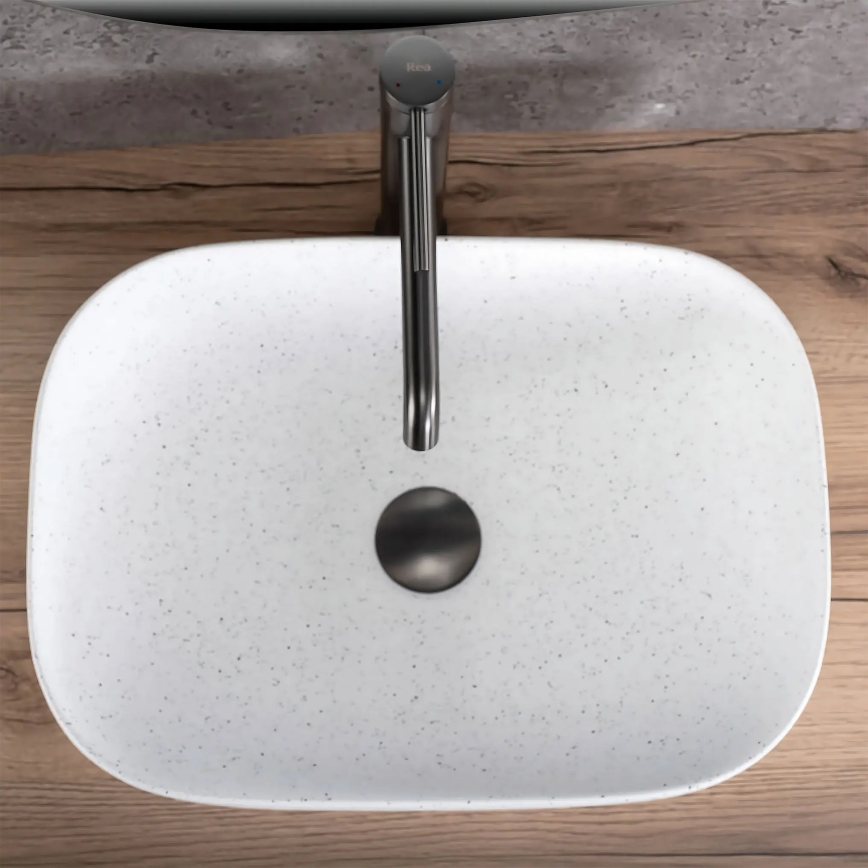 REA-U4001 - Håndvask til bordplade BELINDA 33,5x46,5 cm keramik/mat hvid