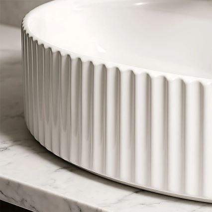 REA-U4003 - Servant til bordplade MARCELA 35,5x50 cm keramik/højglans hvid