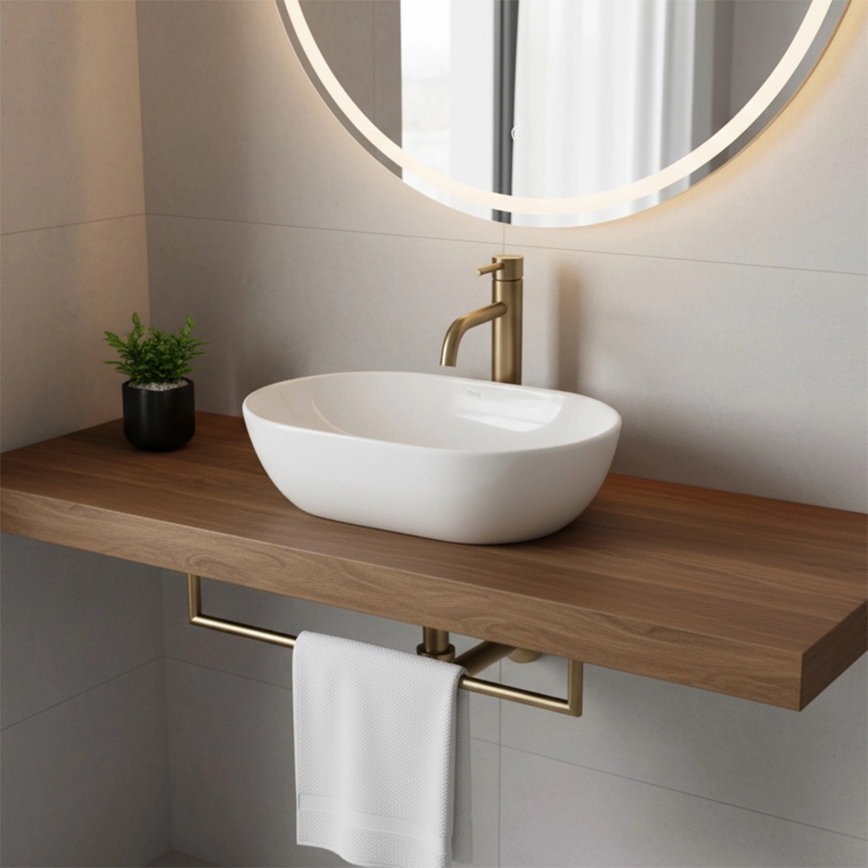 REA-U4330 - Pålægsvask AMELIA 31x45 cm keramik/højglans hvid