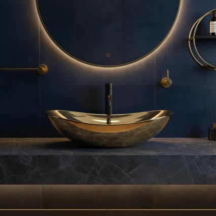 REA-U4545 - Vask til bordplade ROYAL 36x60,5 cm keramik/guld