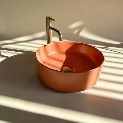 REA-U4566 - Vask til bordplade SAMI Ø 37 cm keramik/mat orange