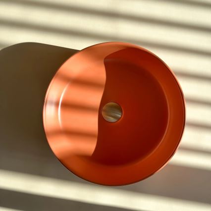 REA-U4566 - Vask til bordplade SAMI Ø 37 cm keramik/mat orange