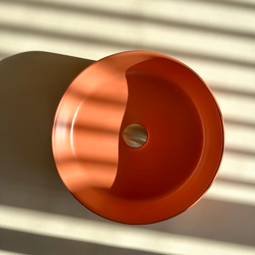 REA-U4566 - Vask til bordplade SAMI Ø 37 cm keramik/mat orange