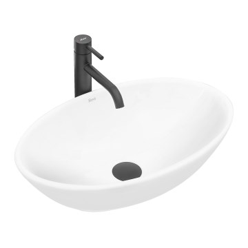 REA-U4603 - PAMELA håndvask til bordplade 33 x 53 cm, keramik, højglans hvid