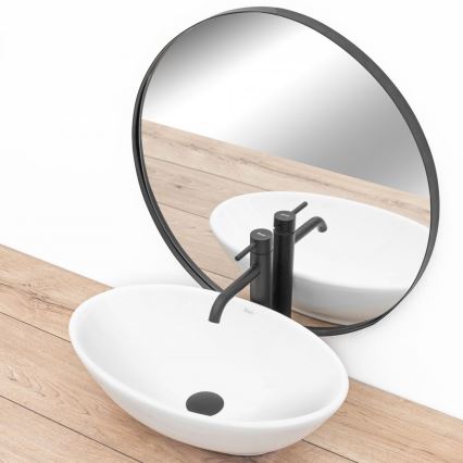 REA-U4603 - PAMELA håndvask til bordplade 33 x 53 cm, keramik, højglans hvid