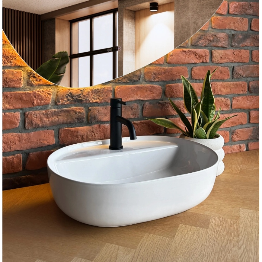 REA-U4620 - Håndvask til bordplade AURA 38,5x50,5 cm keramik/højglans hvid