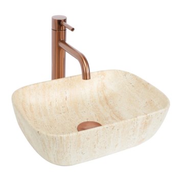 REA-U4700 - Håndvask til bordplade BELINDA 25x36 cm keramik/beige/stenimitation